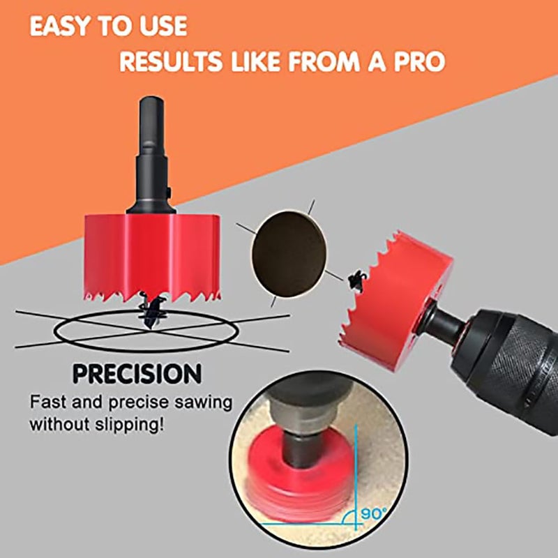 GARHWAL 1-1/2 in. Bi-Metal Hole Saw Drill Bits - Versatile and Durable Hole Cutter for Wood, Plywood, Plaster Drywall, Ceiling, Plastic Pipe, PVC and Thin Metal - Includes Arbor & Pilot Bit (38mm) - Image 3